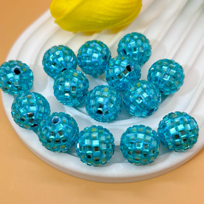 Rhinestone Round Clay Beads 16mm Bright Disco Ball 20pcs 9