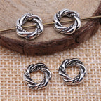 Twist Metal Beads 11mm Antique Silver Tone Alloy 50pcs 2