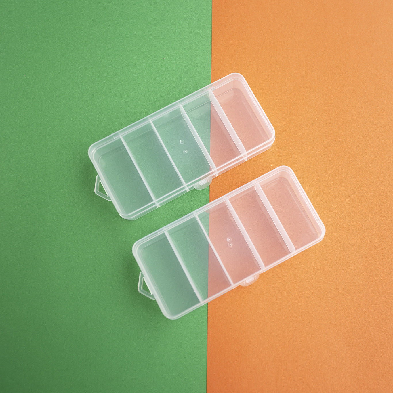 Clear Plastic Organizer Boxes Slim 5 Compartment 13cm 4pcs 3