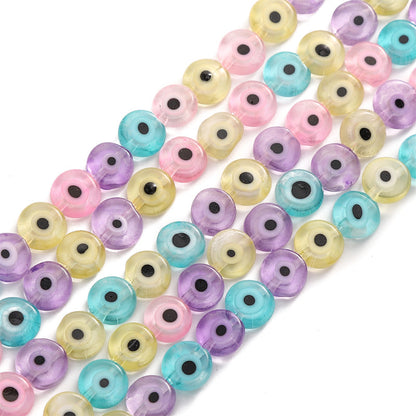 Lampwork Glass Beads Evil Eye Macaron Color Translucent 6mm 8mm 10mm 7