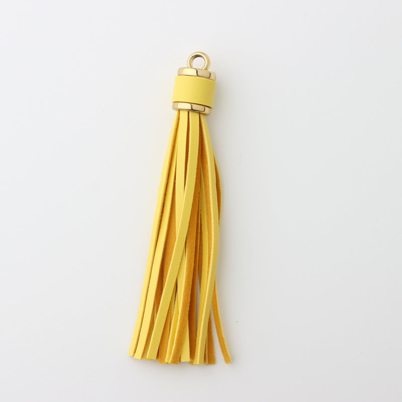 PU Leather Tassel Keychain with Gold Electroplated Hardware 21