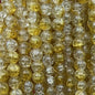 Crackle Round Glass Beads 10mm Dual Color Gradient Lavender Gold 10Strands 8