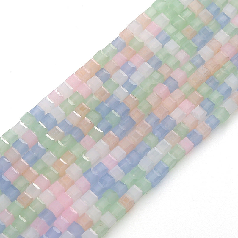Colorful Faceted Square Seed Glass Beads 2mm 360pcs 8