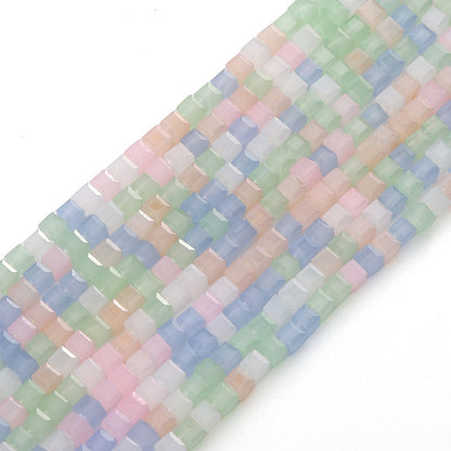 Colorful Faceted Square Seed Glass Beads 2mm 360pcs 8