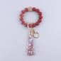 Football Tassel Silicone Bead Wristlet Keychain Sports Theme 8