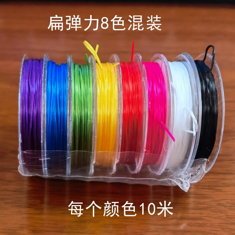 Flat Elastic Spandex Thread 0.6mm Diameter Clear Case 100m 16