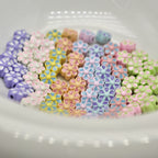 Six Petal Flower Metal Beads 7mm Dual Color Zinc Alloy 20pcs 2