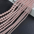 Pearl Glass Beads Round 3-12mm Cherry Pink Imitation