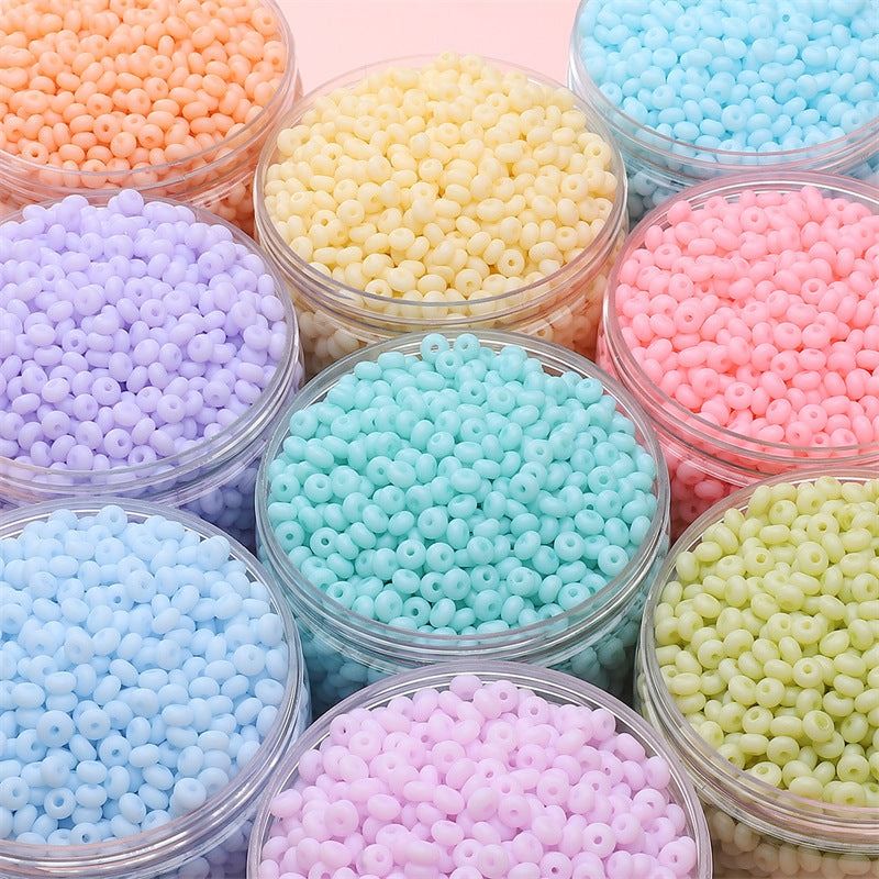 Frosted Abacus Glass Beads 3x6mm Pastel Matte Finish 70pcs 2