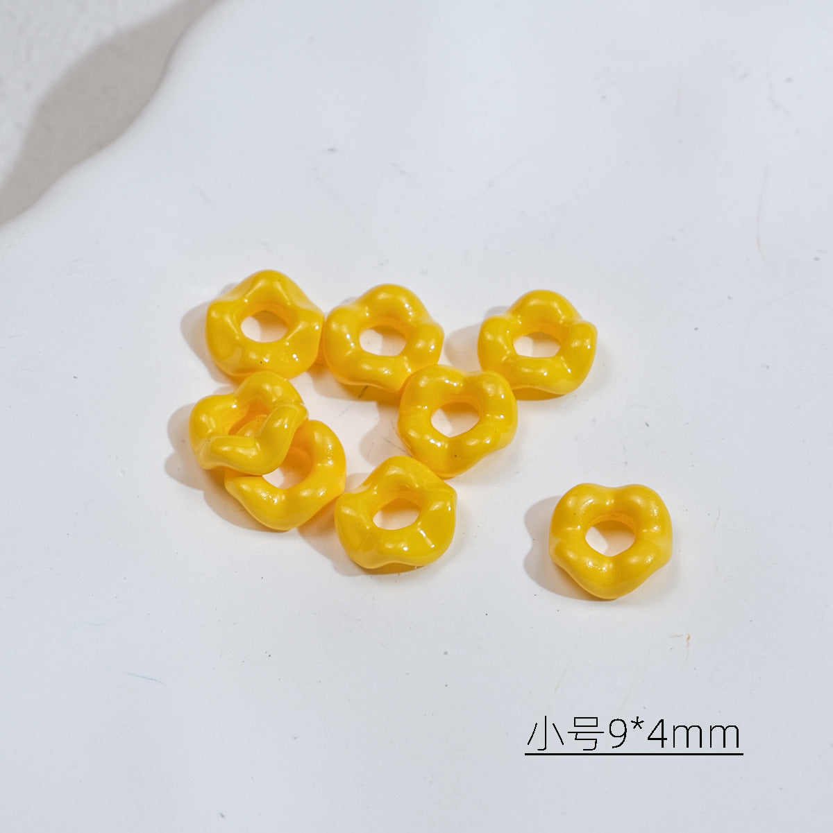 Acrylic Wavy Spacer Beads 9mm Mini Glossy Finish 100pcs 13