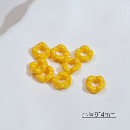 Acrylic Wavy Spacer Beads 9mm Mini Glossy Finish 100pcs 13