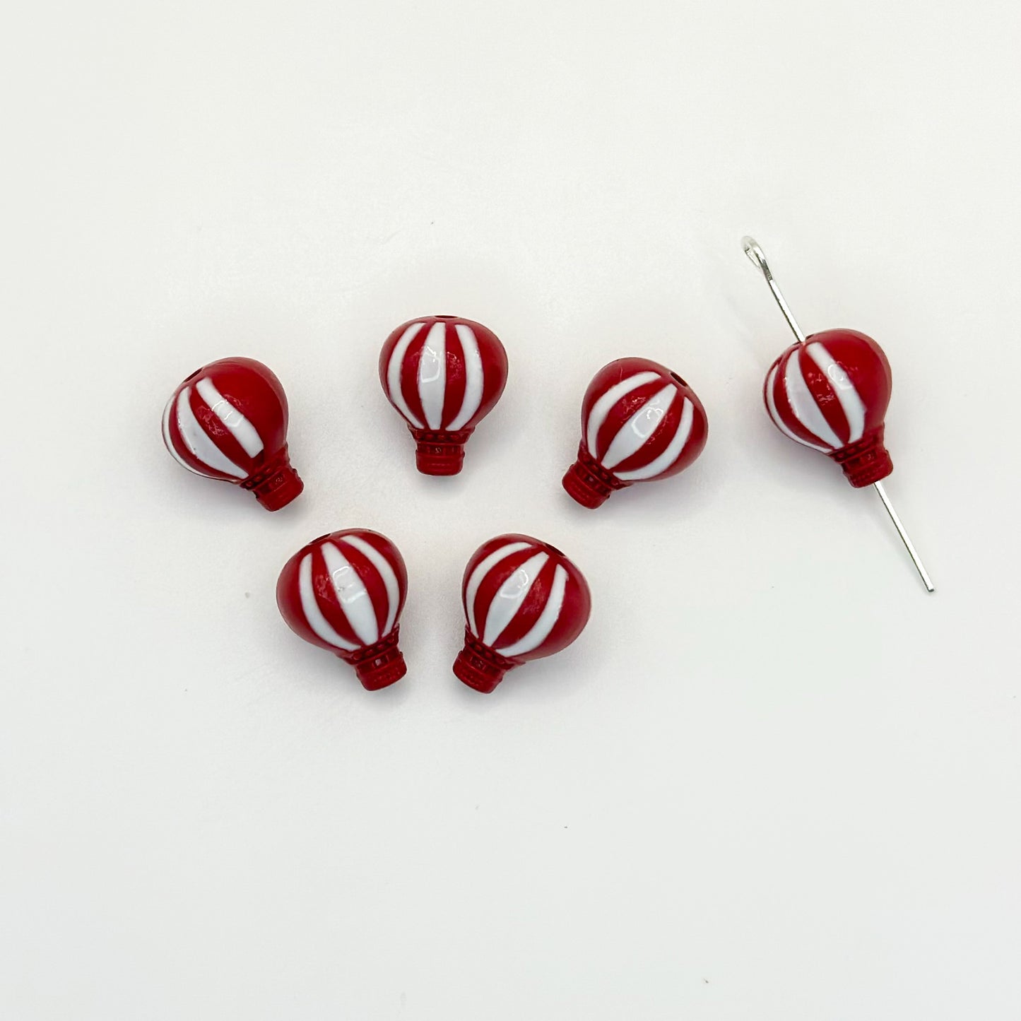 Hot Air Balloon Metal Beads 12mm Painted Alloy 10pcs 16