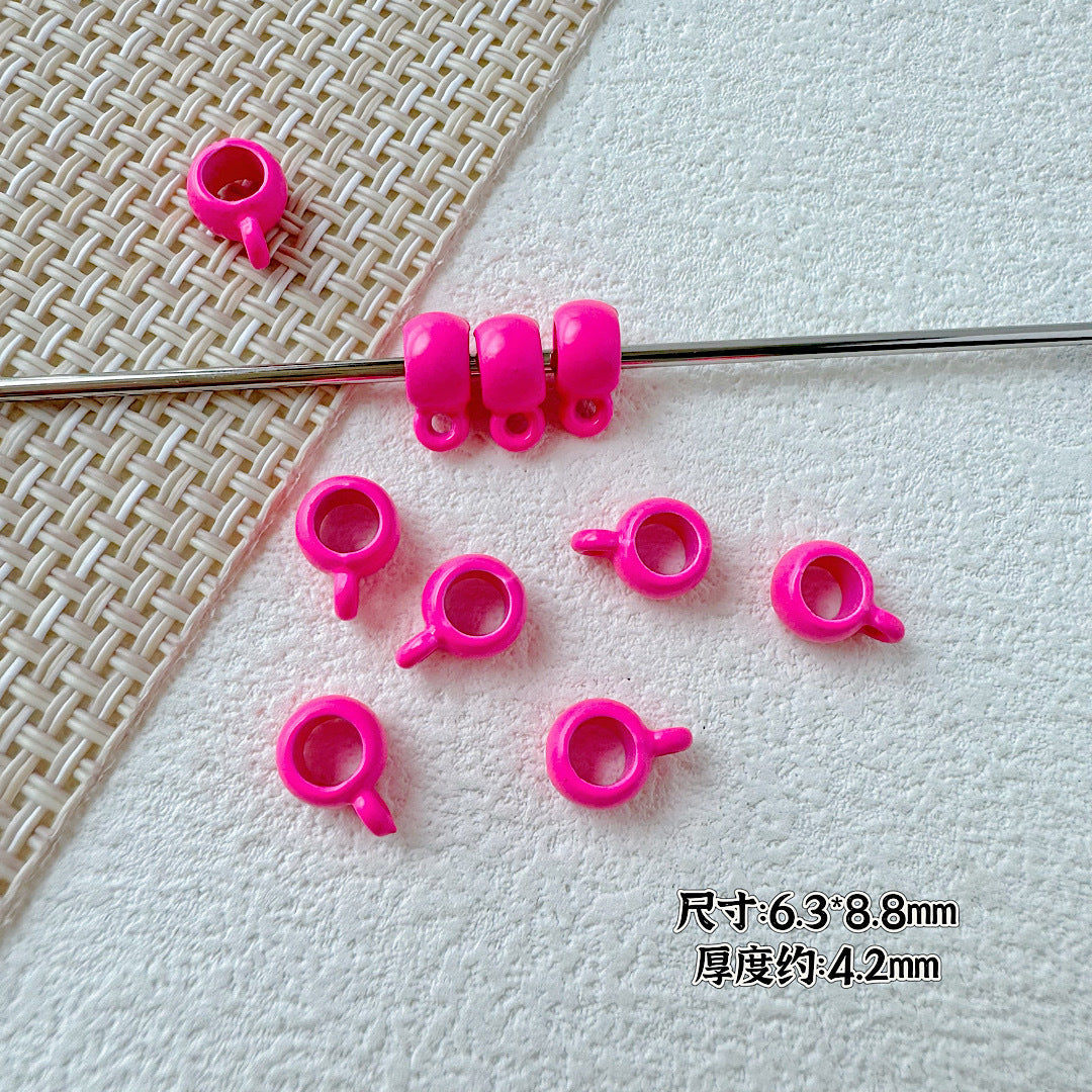 Cup Metal Beads 8mm Baking Painted Pastel Colors 30pcs 13