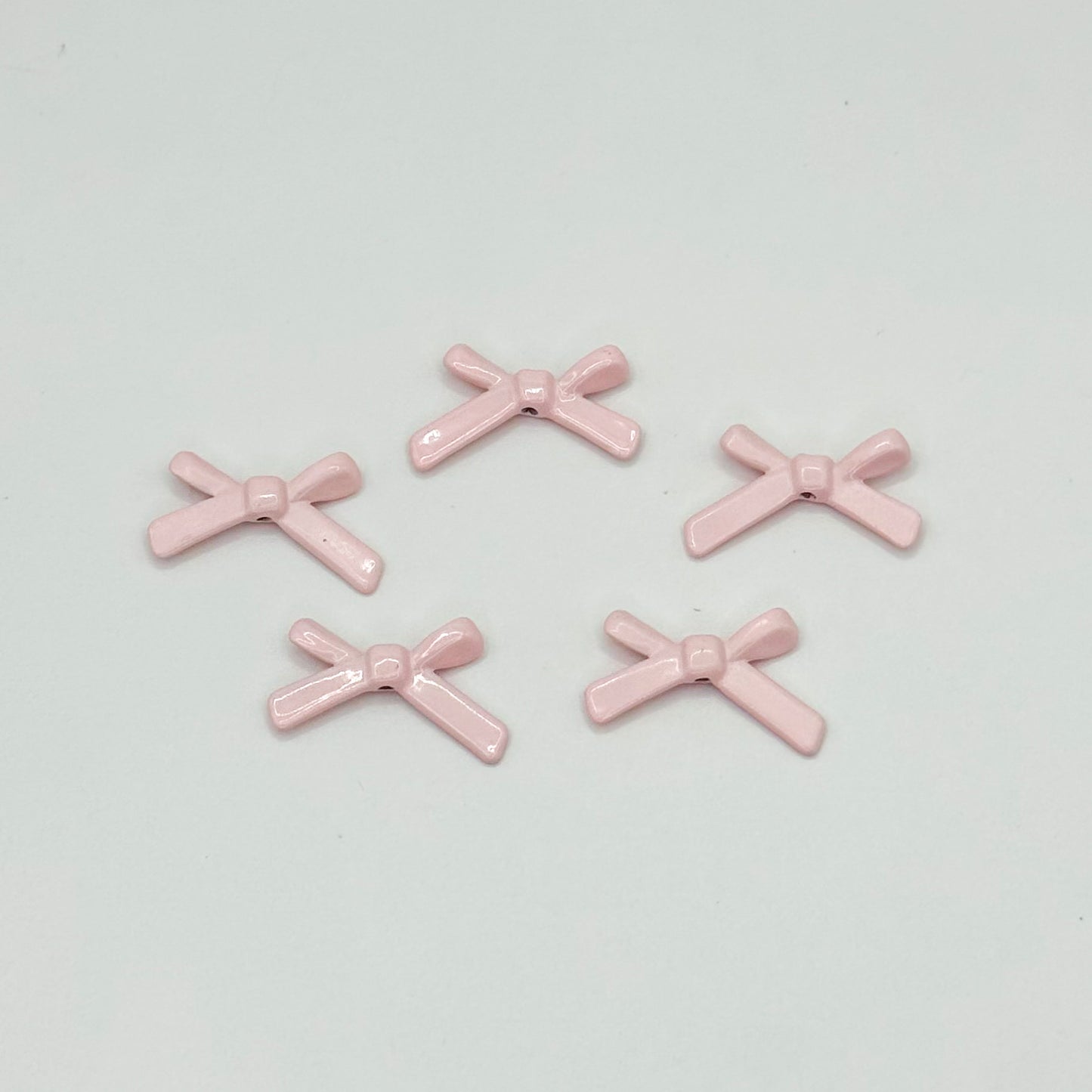 Bow Metal Beads 20mm Baking Painted Polished Alloy 50pcs 7