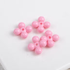 Acrylic Round Four Leaf Petal Spacer Beads 10mm Colored Baking Painted 100pcs 3