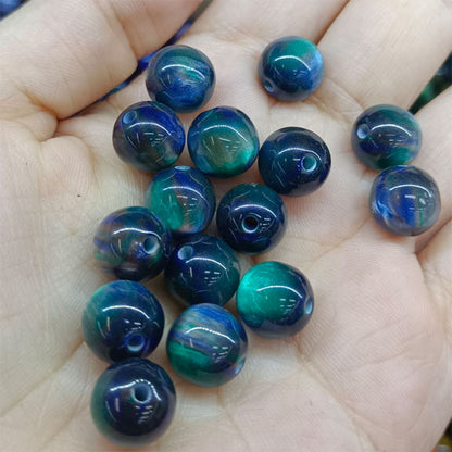 Gradient Resin Beads 16mm Round Dark Ocean Colors Glossy 20pcs