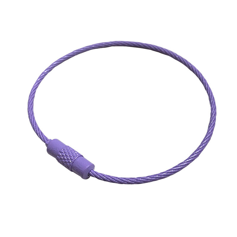 Spray Painted Steel Cable Keyrings Colorful Flexible Durable 20pcs 7