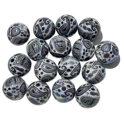 Plating Round Acrylic Beads 16mm Bohemian Style Glossy 100pcs 5