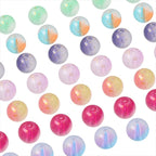 Frosted Round Glass Beads 10mm Matte Gold Fleck Mixed Colors 60pcs 5