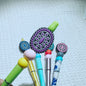 Silicone Focal Beads Multi Color Gemstone Elliptical Gemstone Blue 20pcs 7