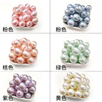 Plating Round Acrylic Beads 16mm Iridescent Wrinkle Texture 50pcs 4