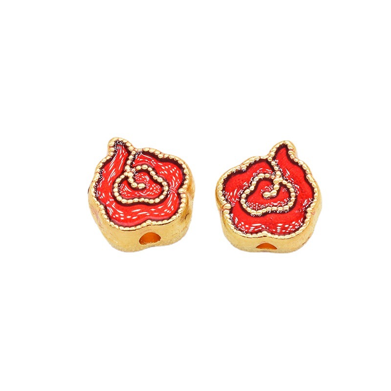 Irregular Cloud Metal Beads 10mm Gold Edged Enamel Plating 30pcs 4