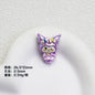 Glossy Purple Kuromi Resin Beads 10pcs Vibrant Floral Details 10