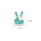 Rhinestone Rabbit Alloy Beads 17mm Colorful Sparkle 10pcs 5