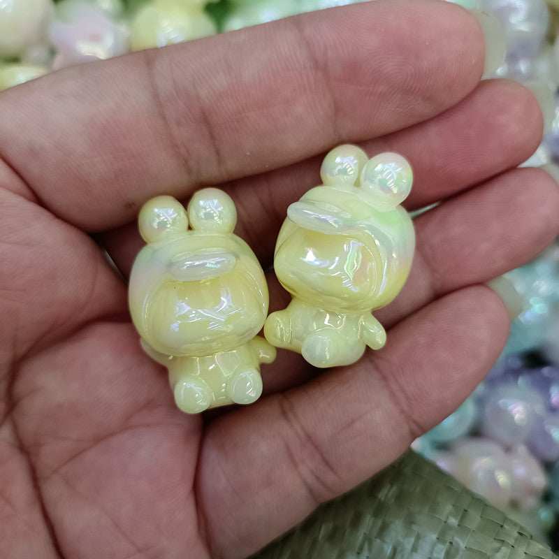 Glow Plating Cap Doll Acrylic Beads 20x30mm Pastel Colors 100pcs 10