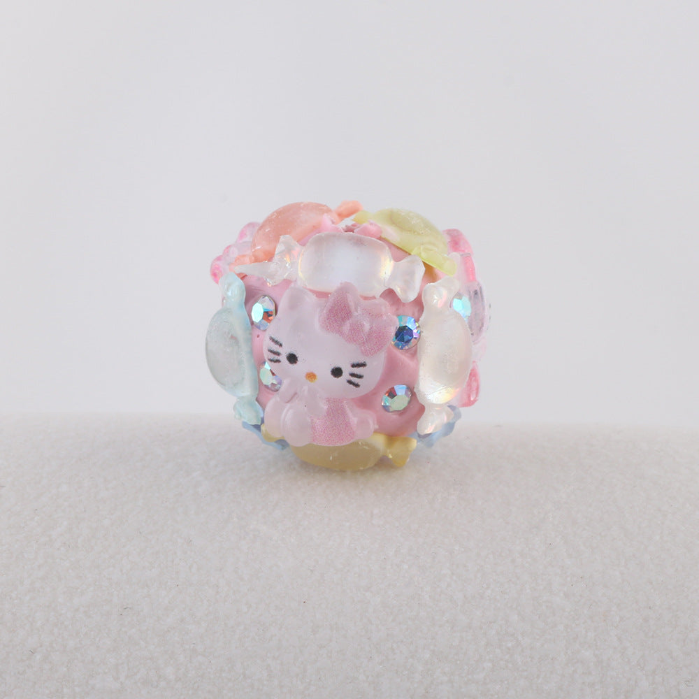 Embellished Round Clay Beads 16mm Cartoon Characters 5pcs 9