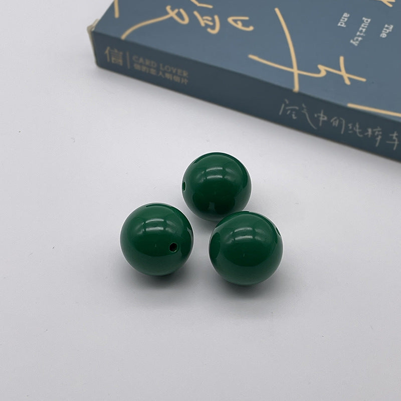 Opaque Bubblegum Beads 20mm Solid Color Glossy Mixed 113pcs 16
