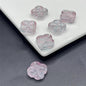 Transparent Clover Shape Glass Beads 14mm Soft Smoky Blue 100pcs 4