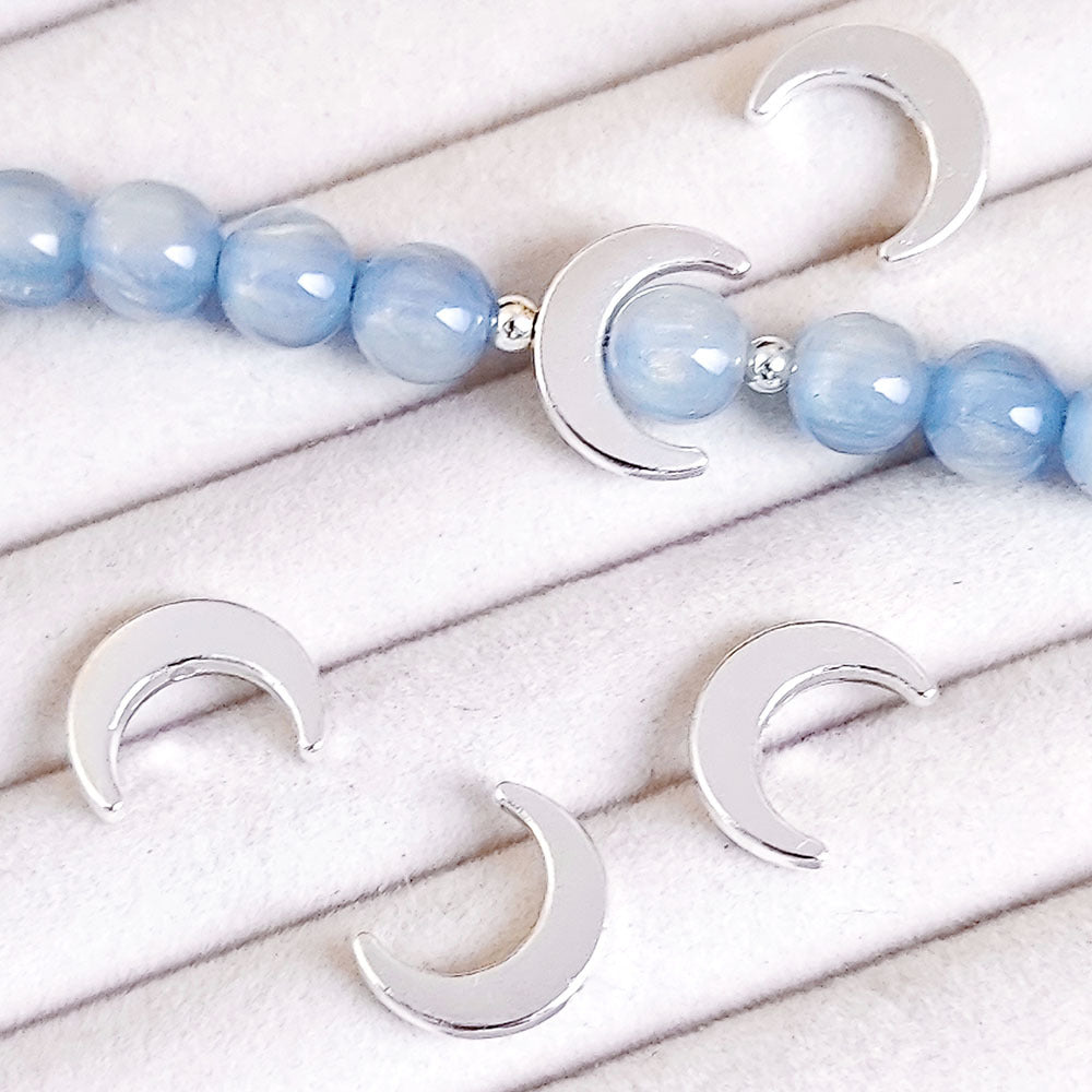 Moon Metal Beads 15mm Glossy Zinc Alloy 40pcs 2