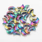 Moon Plated Transparent Crescent Glass Beads 9mm 14mm 30pcs 6
