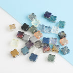 Electroplated Clover Glass Beads 10mm Metallic Colors 30pcs 3