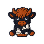 Silicone Focal Beads Dairy Cattle Highland Cow Sitting Pose 4