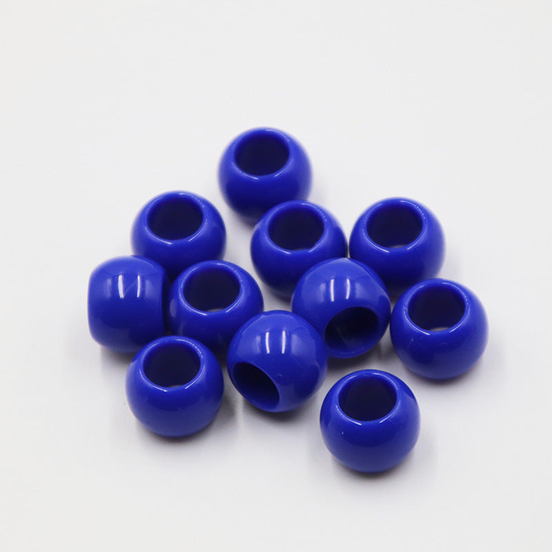 Macaron Acrylic Beads 18mm Large Hole Glossy Mixed Colors 30pcs 15