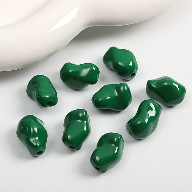 Glossy Irregular Stone Acrylic Beads 20mm Colorful Painted 50pcs 14