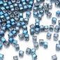 Transparent Square Glass Beads 8mm Iridescent Colors 50pcs 8