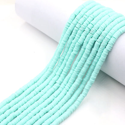 Flat Clay Beads 6mm Solid Color Polymer Spacer Discs 10strands 32