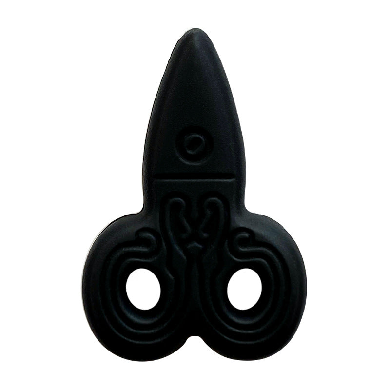 Silicone Focal Beads Creative Scissors Embossed Details Color Mix 20pcs 13