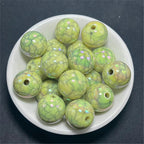 Plated Round Acrylic Beads 16mm UV Crackle Imitation 100pcs 6