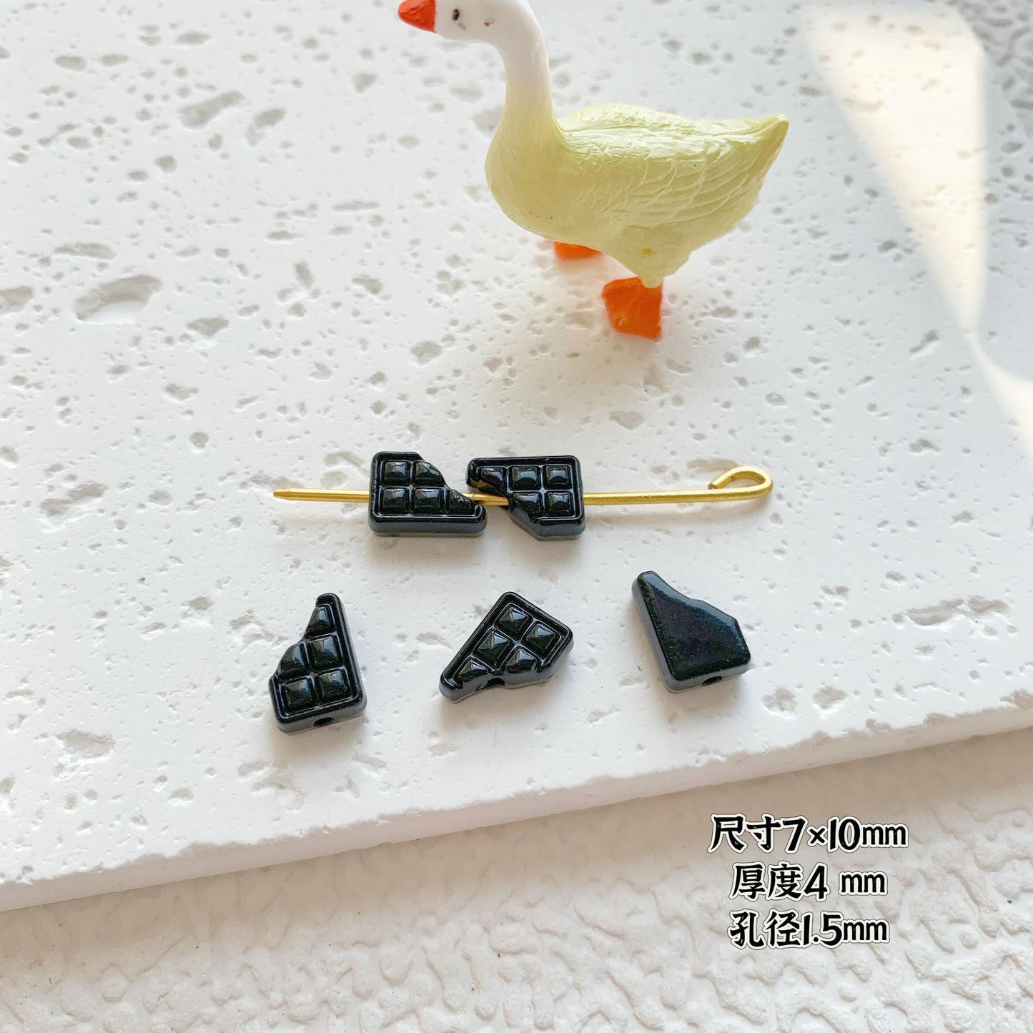 Round Metal Beads Baking Painted Smiling Chocolate Series 20pcs 9