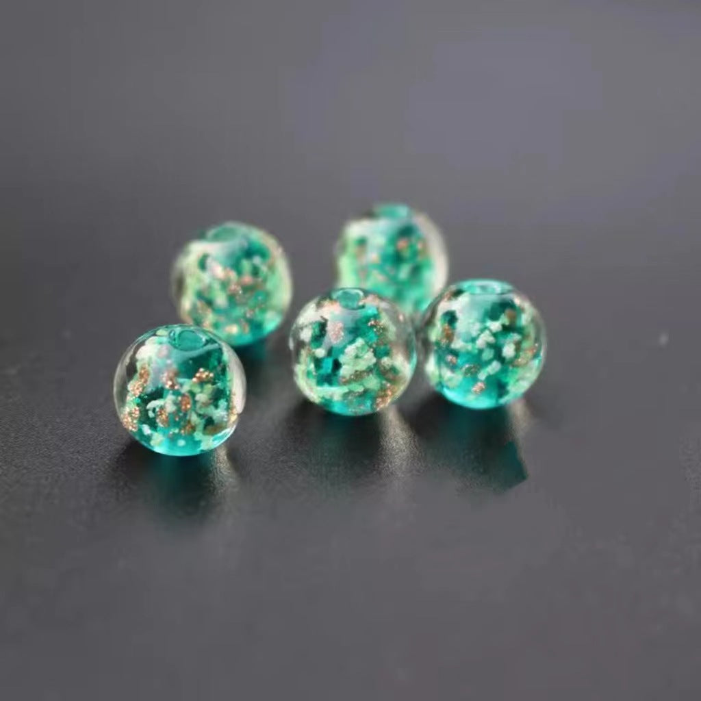 Glow in the Dark Round Glass Beads 8mm Transparent Colors 10pcs 2