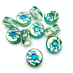 Lampwork Glass Beads Donut 15mm Hand Painted Cream Thick 10pcs 6