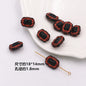 Painted Acrylic Beads Black Red Series Carved Patterns 100pcs 4