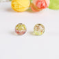 Lampwork Glass Beads Round 12mm Double Color Luminous Foil 5pcs 10