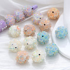 Floral Bubblegum Beads 20mm Glow In The Dark Matte Flower Ball 5pcs
