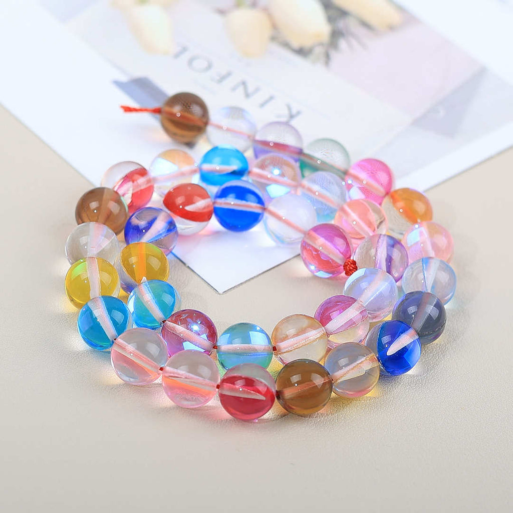 Mermaid Round Glass Beads 6mm Matte Pastel Jewel Tones 40pcs 4