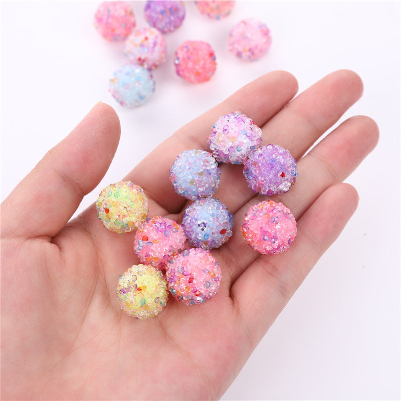 Confetti Bubblegum Beads 16mm Sweet Style Pastel Resin 10pcs 2
